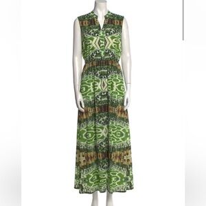 Alice + Olivia Green Patterned Maxi Dress